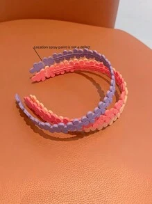 Multiple Pcs Kids Simple Versatile Wavy Plastic Headbands With Teeth