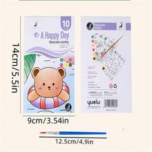 Kids Watercolor Painting Book With Paints, Sketch Pad, Coloring Book - Multicolor - View 2