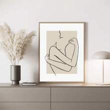 3pcs Set, Bedroom Wall Art,One Line Art,Grey,Beige,Bedroom Decor,Bedroom Prints,Together Is Our Favourite Place To Be,Couple Gifts,Bedroom Wall Decor,50*70cm(20*28in)Unframed,Canvas,Poster Birthday Graduation