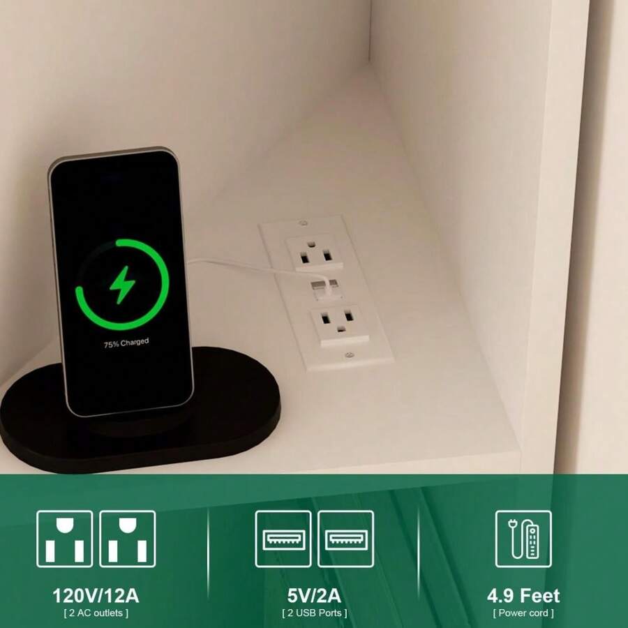 Mid Century Modern Corner TV Stand For 55 Inch TVs With Power Outlet