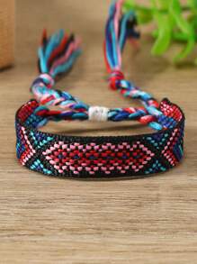 1 chiếc vòng tay bện phong cách Bohemian nhiều màu sắc, thích hợp cho phụ nữ và các cặp đôi đeo hàng ngày - Nhiều màu - Xem 13