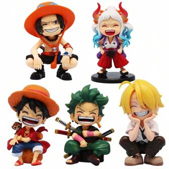  1PC 13cm/5.11inch ONE PIECE Anime Figure Sitting Laughing Action Figures Kawaii Sanji Zoro Figurine Room Car Room Ornaments PVC Adult Collection Model Doll Toys Birthday Gift
