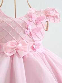 Luxury Pink Floral Children's  Butterfly Garden Dress - Màu Hồng baby - Xem 2