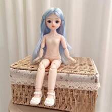 Muñeca de moda BJD de 11,81 pulgadas, muñeca bonita con maquillaje, articulaciones removibles, desnuda OB11, regalo de DIY para niña, muñeca Kawaii de dibujos animados de animación 3D con rostro de ojos verdaderos y disfraz, regalo de sorpresa de cumpleaños, Navidad, Año Nuevo