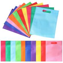 10 túi quà tặng vải không dệt nhiều màu, kích thước khoảng 8"X10", lý tưởng cho các lễ kỷ niệm, túi đựng kẹo, túi tái sử dụng, ngày lễ tình nhân trở lại trường - Nhiều màu - Xem 16