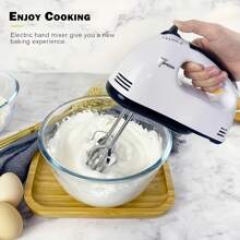 PANCERKA 1set Electric Hand Mixer, 7-Speed Hand-Held Egg Beater Whisk Breaker, Electric Mixer, Home Appliances Stirrer, Electric Food Mixers Kitchen Bowl Aid Whisk Mixing - EU C Type Plug(220-240V) - View 5