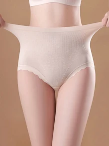 5pcs Women's Seamless High Waisted Underpants, Waist Cincher Shapewear Tummy Control Briefs, Panty