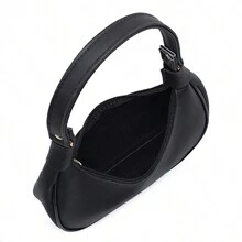 STC SANTUCCI Women's Half-Moon Shoulder Bag, Small, Sophisticated, Versatile, Plain Tote - màu đen - Xem 3