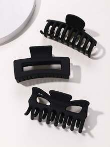 3入組時尚幾何造型大號髮鉗,強力固定下巴髮夾,蝴蝶髮夾髮鉤時尚髮飾,適用於休閒場合的女性厚髮