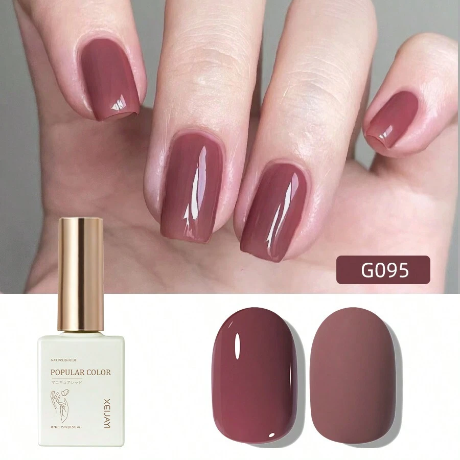 1瓶15毫升玫瑰色凝胶指甲油，1瓶15毫升可卸亮片凝胶指甲油，适合所有季节 - 家用美甲沙龙DIY美甲装饰礼品，非常适合婚礼、派对、嘉年华和节日。 - 乾枯玫瑰色 - 查看 1