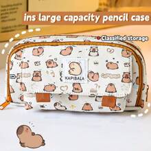 1Pc Đen Trắng Checkerboard Túi Đựng Đồ Trang Điểm Du Lịch Dung Tích Lớn Cho Nữ Bé Gái, Túi Đựng Đồ Trang Điểm Túi Đựng Đồ Trang Điểm Túi Đựng Đồ Chăm Sóc Da Túi Đựng Đồ Vệ Sinh Cá Nhân, Đồ Du Lịch Thiết Yếu Du Lịch Thiết Yếu Ký Túc Xá, Quà Cưới Phù Dâu, Quà Tặng Cho Mẹ, Quà Sinh Nhật, Quà Tặng Cho Bạn Bè Và Giáo Viên, Đồ Trang Trí Nhà Cửa, Phòng Tắm Phòng Khách Phòng Ngủ Trang Trí, Tổ Chức Phòng Tắm, Tổ Chức Đựng Đồ Trang Sức, Tổ Chức Đựng Dầu Môi, Tổ Chức Đựng Sơn Móng Tay Tổ Chức Đựng Đồ Trang Điểm Hộp Đựng Đồ Trang Điểm Quay Trở Lại Trường Học, Quay Trở Lại Trường Học, Đồ Dùng Học Tập, Hộp Đựng Bút Chì, Túi Đựng Bút Chì, Cặp Học Sinh - Túi bút Capybara - Xem 1