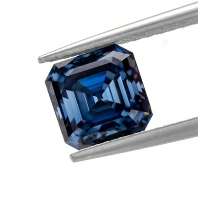 1 pieza Piedra preciosa Moissanite de corte fantasía de alta calidad, color azul vívido VVS, para hacer joyas, brazaletes
