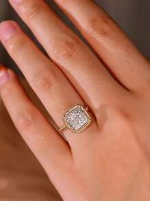 1 PC Fashion Cubic Zirconia Ring For Women For Wedding Engagement Party Jewelry Valentine's Day Gift
