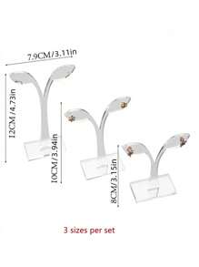 3pcs Acrylic Transparent Leaf-Shaped Earring Display Stand Jewelry Organizerjewelry Box,Jewellery Box,Jewelry Organiser For Women And Girls,Jewelry Holder, Ideal For Halloween Earrings,Necklace,Rings,And Wedding Accessories;Also Suitable For Home Decor And Bridesmaid Gift,Room Decor - Multicolor - View 5