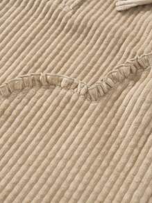 mini bala Vestido tipo cuello sport estilo universitario para niñas jóvenes - Diseño adorable de otoño en beige