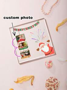 Personalización de fotografía Personalización de fotografía acrílica de Navidad Diseño de colección de fotografías de Papá Noel Personalización de fotografía de estilo divertido de Navidad Decoraciones navideñas personalizadas Regalos de Navidad que se pueden usar para padres e hijos, amigos, hermanos, novias, decoraciones de regalo de Navidad personalizadas Recuerdos de Navidad - Papá Noel - Ver 1