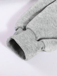 全新男士休闲运动健身户外跑步宽松多口袋抽绳保暖内衬工装裤，秋冬 - 淺灰色 - 查看 5