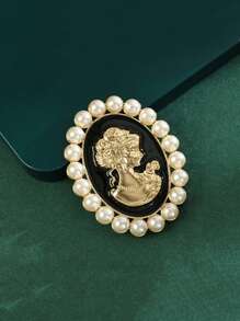 1 件复古优雅淑女头系列胸针 - 高端淑女时尚礼服别针多用途配饰礼服配饰别针适用于衣服包包饰品背包适用于学校办公室配饰衬衫夹克珠宝万圣节衣服别针有趣可爱的教师礼物 - 彩色 - 查看 3