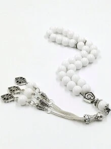 Tasbih White Ceramic Misbaha 8mm 33 Beads Bracelet Arabic Prayer Bead Islamic Fashion Accessories