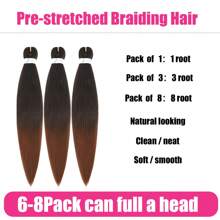 20/26/30 英寸优质 Kanekalon 预拉伸编织接发，专业防痒热水烫发 Yaki 纹理预拉伸编织发 - 漸層棕色 - 查看 3