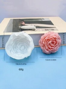 1 件灯光版牡丹花香薰蜡烛，石膏装饰，硅胶模具 - 查看 2