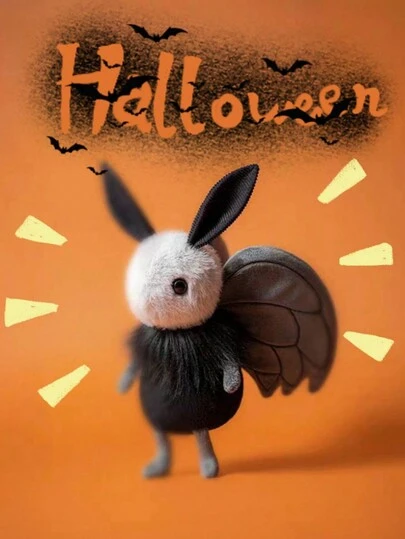 1 件卡通飞蛾人毛绒玩偶，精致礼物装饰品派对生日，有翅膀的毛绒玩偶