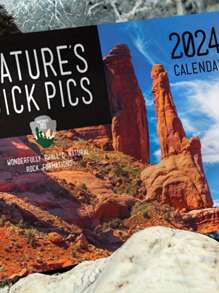 2024 Landscape Wall Calendar, Tour Series, National Holidays Highlights, Full Page World Scenery Monthly Grid Planning