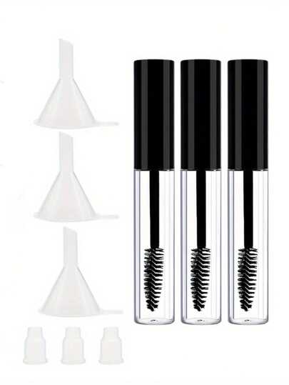 5/3/1pc 10ml Refillable Empty Lash Mascara Tube Container, Fashion Reusable Makeup Bottle, Travel Accessory,Makeup,Cheap,Room Decor,Vanity,Travel,Bedroom,Makeup Accessories