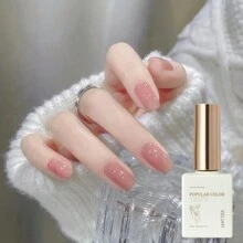 1pc 15ml Pink Color Ice Through Gel Nail Polish 15ML Soak Off Glitter Gel Polish For All Seasons - Home Salon Nail Art DIY - Hồng - Xem 3