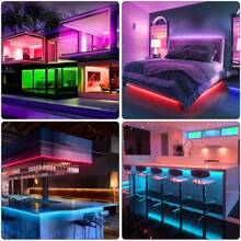 1 peça Tira de Luz LED 5050 RGB de 1,0 m/2,0 m/3,0 m/5,0 m/10,0 m/15,0 m/20,0 m com Cor Mudando RGB, Controle Remoto de 44 Teclas, Dimmerável, Cortável, Adequada para Quarto, Teto, Sala de Estar, Cozinha, Iluminação Traseira de TV, Decoração de Festa e Feriado
