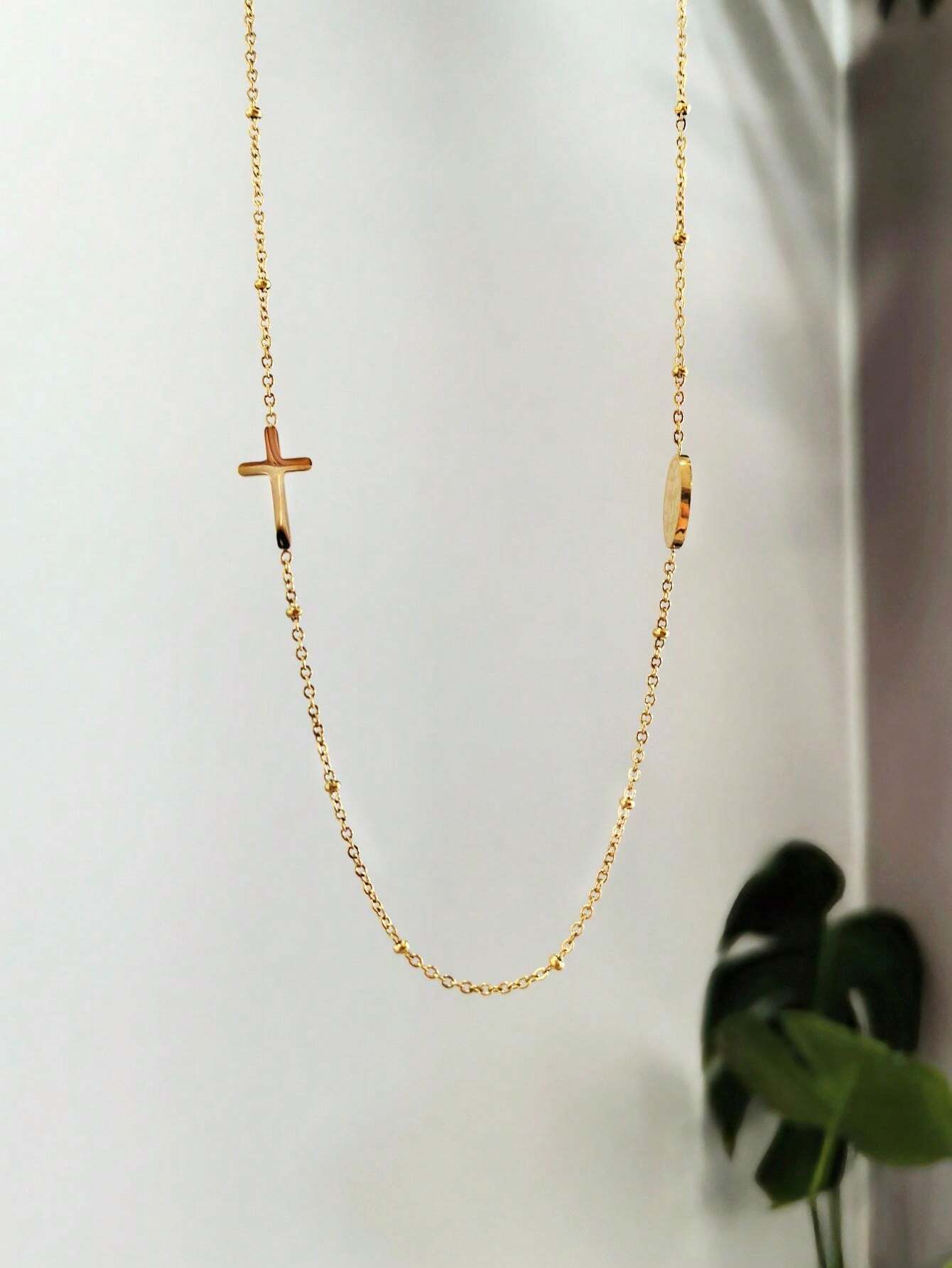 Collana Doro Di Gesù Cross Uomini Crocifisso Oro Giallo 14K, Gioielli Cristiani Da 10,26 € | DHgate - Foto 5