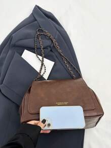 1. 高端时尚百搭复古大容量链条斜挎包，适合女性日常通勤 - 棕色 - 查看 10