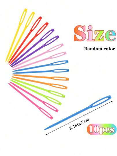 10 PIEZAS Agujas de plástico para coser, agujas de plástico para hilado con ojo grande para niños, agujas de plástico de 7 cm/2,76 pulgadas para hilado y manualidades, agujas de bordado de plástico para manualidades DIY de costura, juego de costura, costura, manualidades para niños, manualidades de costura, juego de tejido para niños, manualidades para niños, agujas de tejer, juego de costura, tejido, Agujas de tejer para niños, juego de costura, manualidades para niños, manualidades para niñas, palillos para niños, aguja Punch para hilados