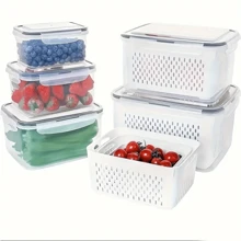 3pcs Silicone Sealed Freshness Boxes - Multipurpose Reusable Rectangle Containers For Freezer, Fruits, Vegetables, And More - Keep Food Fresh Longer - Multicolor - View 1