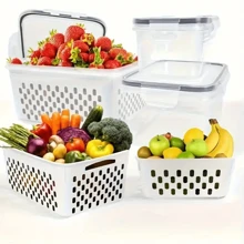 3pcs Silicone Sealed Freshness Boxes - Multipurpose Reusable Rectangle Containers For Freezer, Fruits, Vegetables, And More - Keep Food Fresh Longer - Multicolor - View 4
