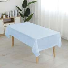 2pcs Plastic Disposable Table Cover, Minimalist Solid Color White Disposable Tablecloth For Party,