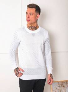 Men's Sweaters For Winter - 白色 - 查看 1