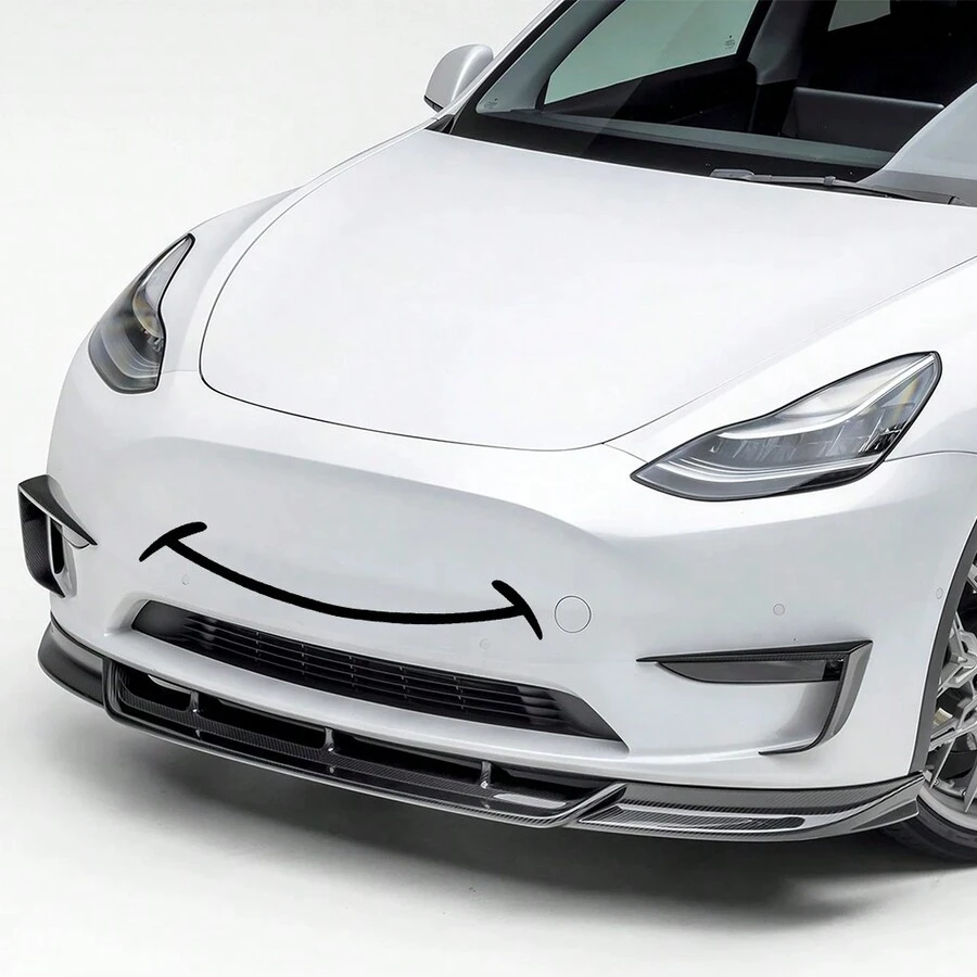 Car Sticker For  3 Smile Happy Day Front Bumper Stickers Car PVC Decals Waterproof Vinyl Film Auto Accessories - 84x11.5cm/33.07x4.53inch - View 1