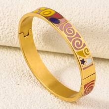 1 Stück Damen Design personalisiertes neues edles Email Edelstahl Armband, geeignet als Geschenk für weibliche Freunde