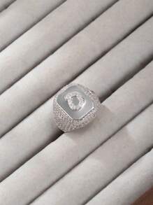 1 chiếc nhẫn hở mạ vàng 18K thời trang hip hop đính đá toàn bộ hình chữ cái tiếng Ả Rập dành cho nữ (chỉ có chữ cái tiếng Ả Rập) - Bạc - Xem 38