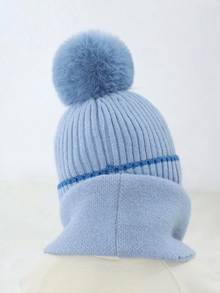 2/3 pezzi Set di cappello e sciarpa lavorati a maglia per neonati, con fodera termica, design a cartone animato, per bambini e bambine, autunno/ inverno | SHEIN ALIA