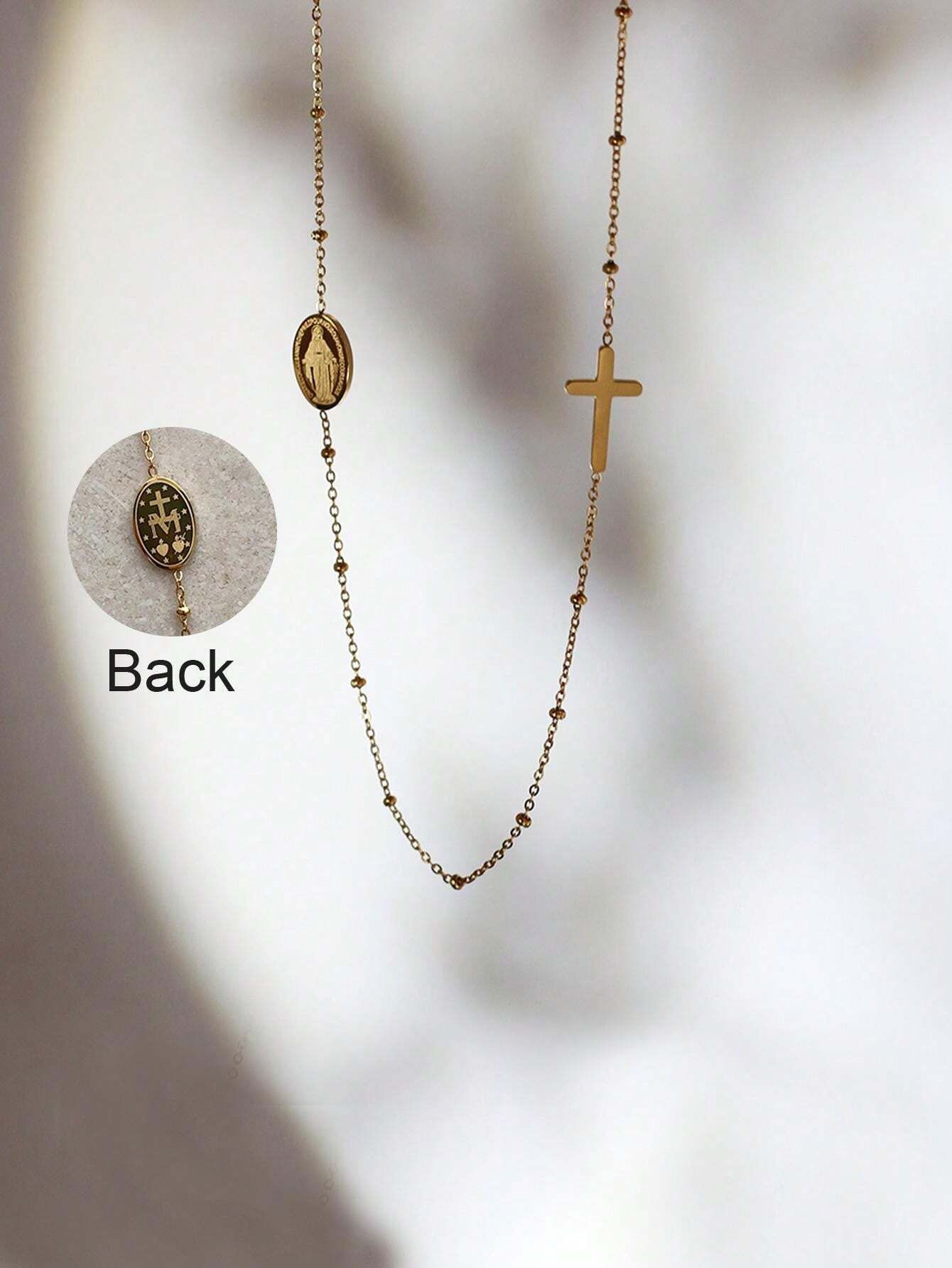 Collana Doro Di Gesù Cross Uomini Crocifisso Oro Giallo 14K, Gioielli Cristiani Da 10,26 € | DHgate - Foto 3