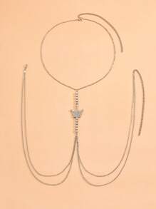 1pc Sexy Sparkling Rhinestone Body Chain Jewelry For Women, Party/Club Wear