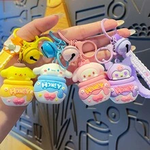 Sanrio 钥匙扣套装：Kuromi 蜂蜜罐、My Melody 可爱设计、Pompompurin 饰品、Cinnamoroll 装饰汽车钥匙扣 - 可爱的角色钥匙扣 - 彩色 - 查看 10
