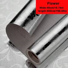 3m/5m Gold/Silver Aluminum Foil Self-Adhesive Wall Sticker For Kitchen Stove Backsplash, Waterproof, Moisture-Proof, Oil-Proof, Fireproof, Heat Resistant, Trimmable Wall Protector Paper
