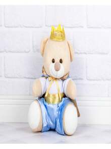 Urso Príncipe Pelúcia 18 Cm - Nichos E Decorações - 1 Peça - Azul - Visão 1