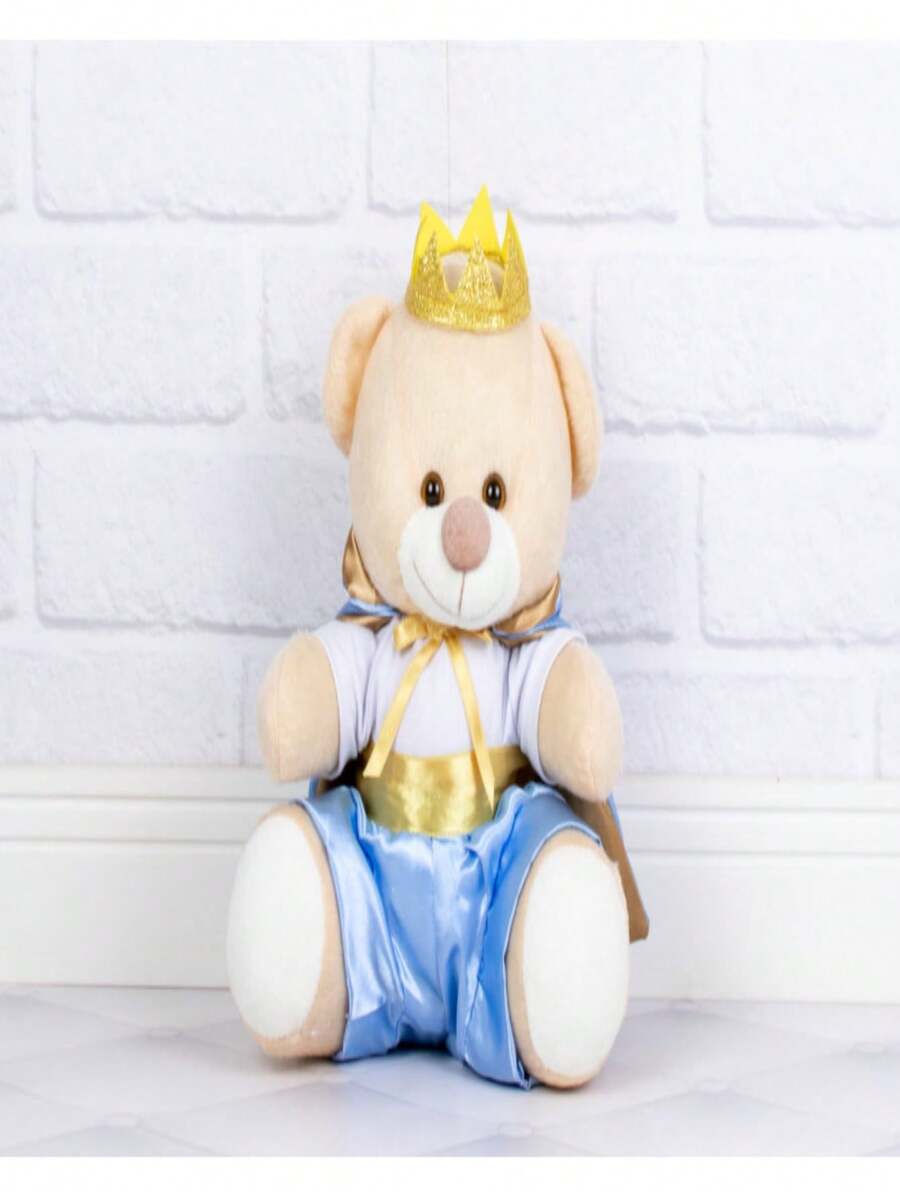 Urso Príncipe Pelúcia 18 Cm - Nichos E Decorações - 1 Peça - Azul - Visão 1