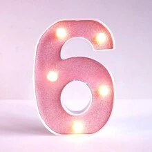 1pc 6.3inch Creative Pink Luminous A-Z Letter Light,Number Shape Light,Battery Powered Alphabet Light, Home Decor Letter Lamp,Room Decor Letter Shape Night Light,Bedroom Decor, Wedding Decor, Party Decor, Birthday Decor,Home Desktop Decoration Alphabet Light,Valentine's Day Decorative Lights