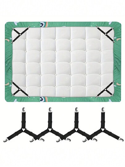 4 pezzi Fermaglieri regolabili per lenzuola, molletta triangolari per lenzuola, Fissatori antiscivolo per coperte, Adatti per lenzuola, coperte di divani