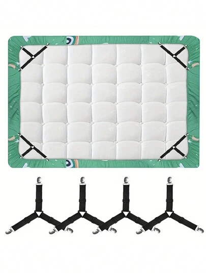 4 st Justerbara Lakanfästen, Triangulära Lakanklämmor, Filt Anti-Slip Fixers, Lämplig för Lakan, Sofföverdrag